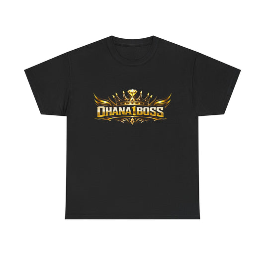 Ohana1Boss Crown Logo T-Shirt — Gold Gaming Streetwear Tee