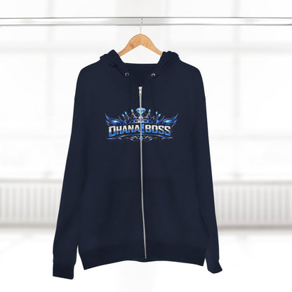 Ohana1Boss Zip Hoodie — Blue Unisex Zip-Up