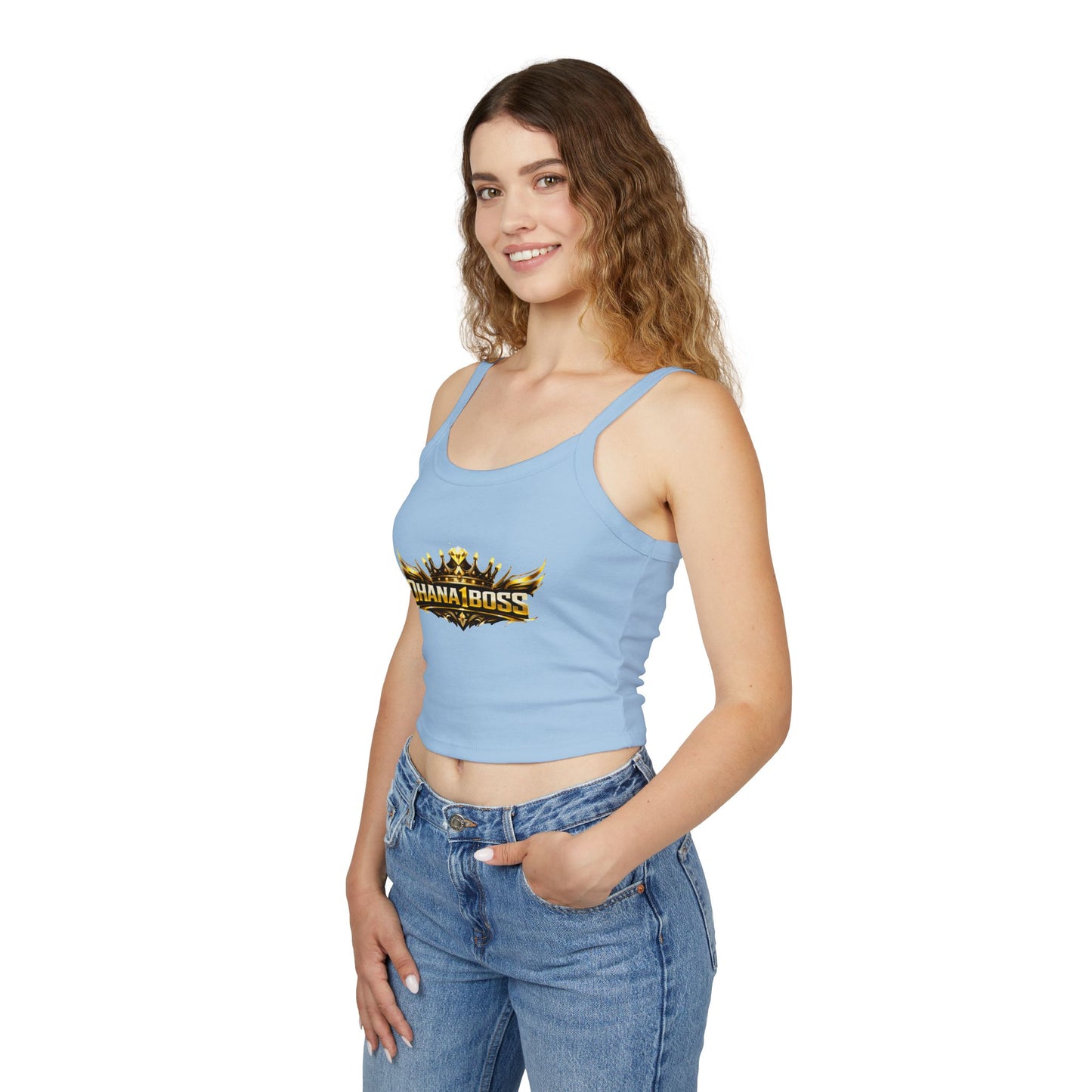OHANA1BOSS Gold Emblem Women's Spaghetti Strap Tank Top