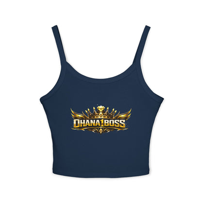 OHANA1BOSS Gold Emblem Women's Spaghetti Strap Tank Top