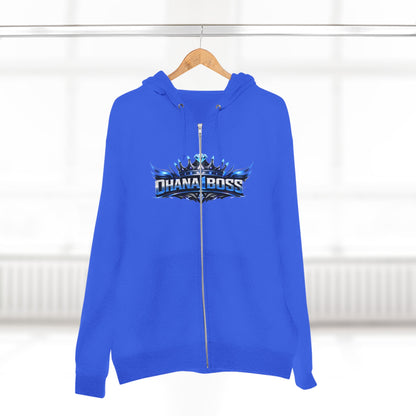 Ohana1Boss Zip Hoodie — Blue Unisex Zip-Up