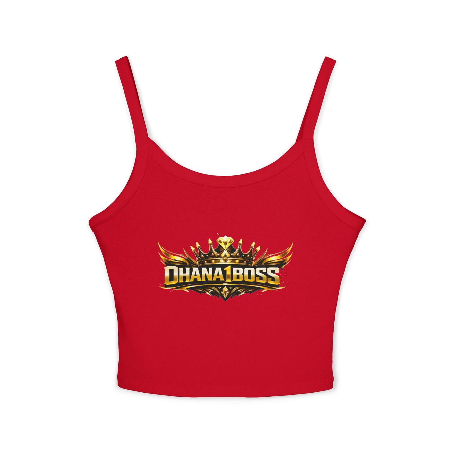OHANA1BOSS Gold Emblem Women's Spaghetti Strap Tank Top