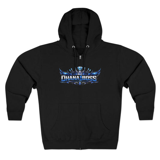 Ohana1Boss Zip Hoodie — Blue Unisex Zip-Up