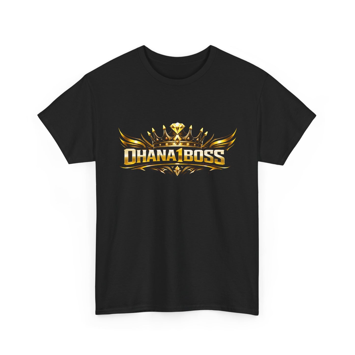Ohana1Boss Crown Logo T-Shirt — Gold Gaming Streetwear Tee