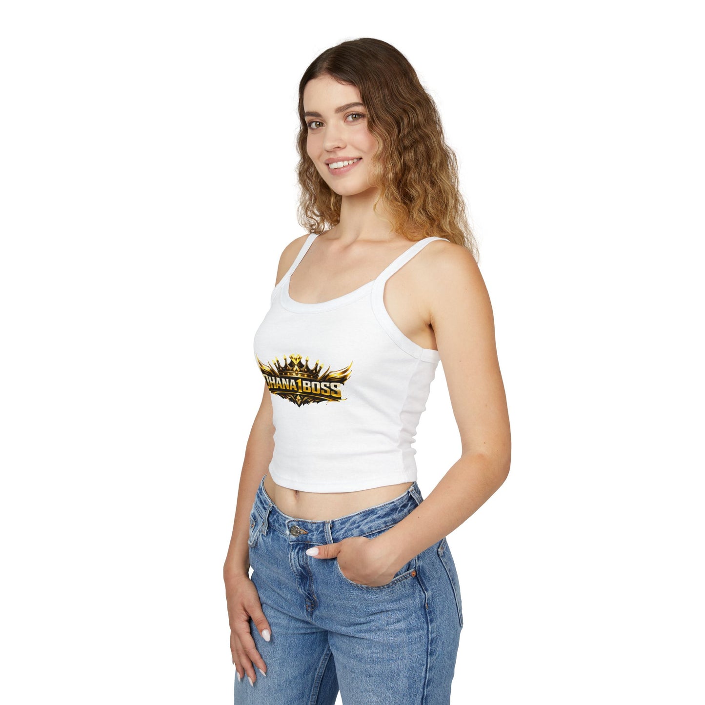 OHANA1BOSS Gold Emblem Women's Spaghetti Strap Tank Top