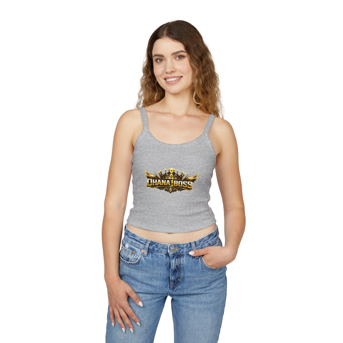 OHANA1BOSS Gold Emblem Women's Spaghetti Strap Tank Top