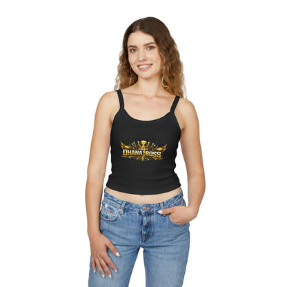 OHANA1BOSS Gold Emblem Women's Spaghetti Strap Tank Top